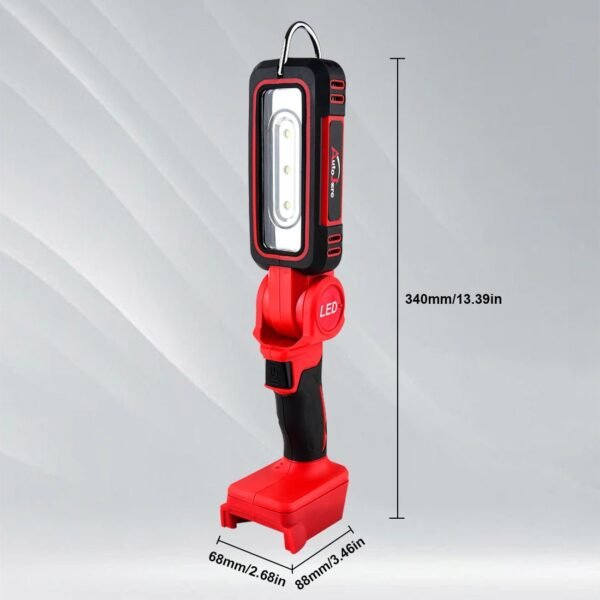 Cordless LED Work Light for Milwaukee m18 18V 2500LM Battery Light with Hook Portable Inspection Light for Car Repair, Workshop, Camping, Outdoor (2 Modes, NO Battery) - Image 8