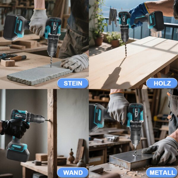 AUTOJARE Cordless Impact Drill Compatible with Makita 18V 13MM Brushless Drill Driver 35+3 Torque Levels 90 N.m 2 Adjustable Levels Cordless Drill - Image 10